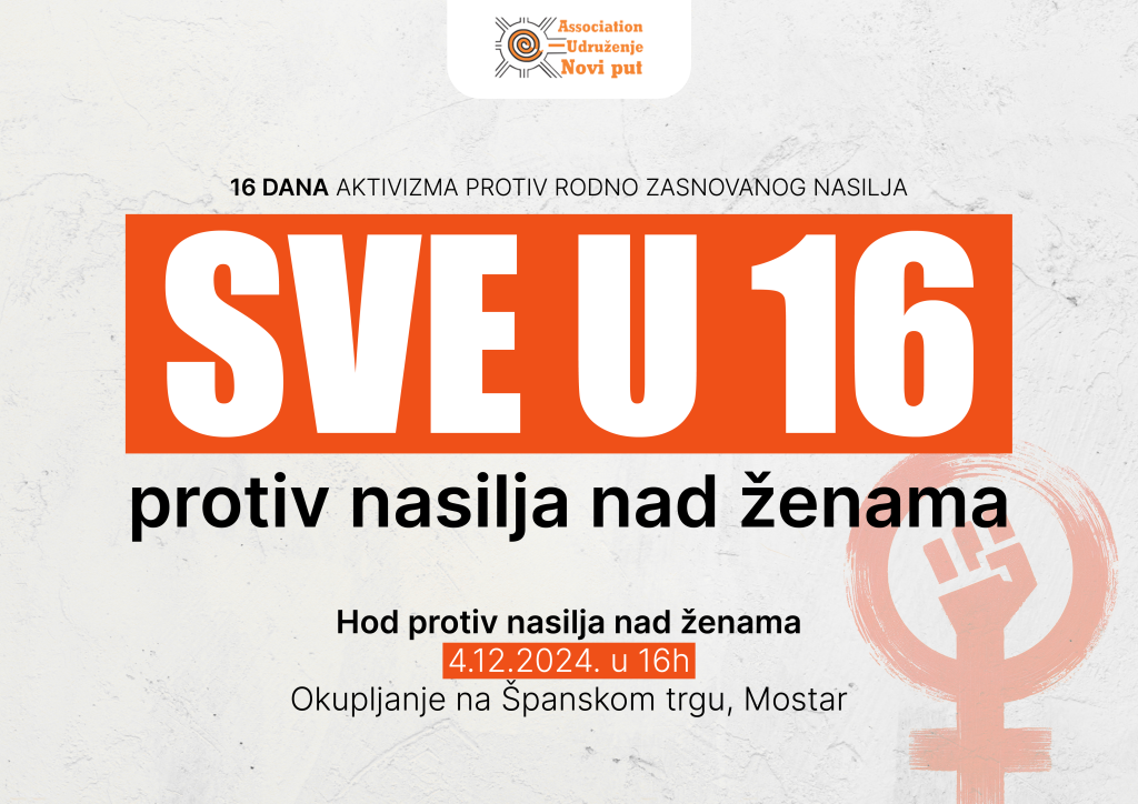 SVE U 16 hod protiv nasilja nad ženama: „Nijedna nije sigurna dok sve nismo sigurne“ SVE U 16 hod protiv nasilja nad ženama: „Nijedna nije sigurna dok sve nismo sigurne“