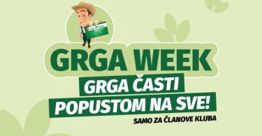 GRGA WEEK promocija sa zelenom biljkom i porukom popusta u Sjemenarna agrocentrima