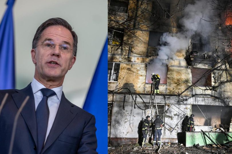 Muškarac u plavoj kravati ispred zastave govori o vojnim pripremama Evrope