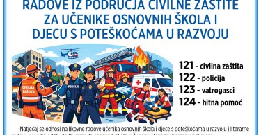 Plakat natječaja Uprave civilne zaštite ŽZH s pozivom za učenike osnovne i srednje škole