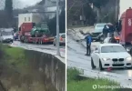 Mjesto prometne nesreće s oštećenim vozilima i hitnom pomoći u Čitluku