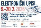 Plakat elektroničkih upisa u osnovne škole s rokom od 9. do 20. ožujka 2026.