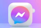 Logo Meta Messengera na gradijentnoj pozadini - trenutna verzija aplikacije prije gašenja
