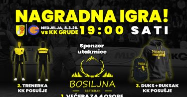 Promotivna grafika za volejbalsku utakmicu VK Grude i Posušje sa nagradnom igrom