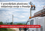 Elektrodistributivni kamion s podnositeljom tijekom radova na elektroenergetskoj infrastrukturi.