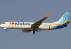Avion FlyDubaija Boeing 737-800 registarske oznake A6-FDB u letu prema Sarajevu