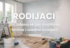 Unutarnje uređenje prostora s alatima, ljestvama i materijalima za renovaciju