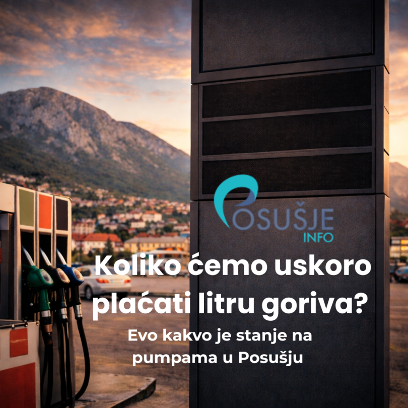 Crna benzinska pumpa s logotipom i cijenama goriva prikazanim na displeju