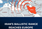 Karta koja prikazuje doseg iranskih balističkih raketa s koncentričnim krugovima koji se protežu od Irana prema Evropi