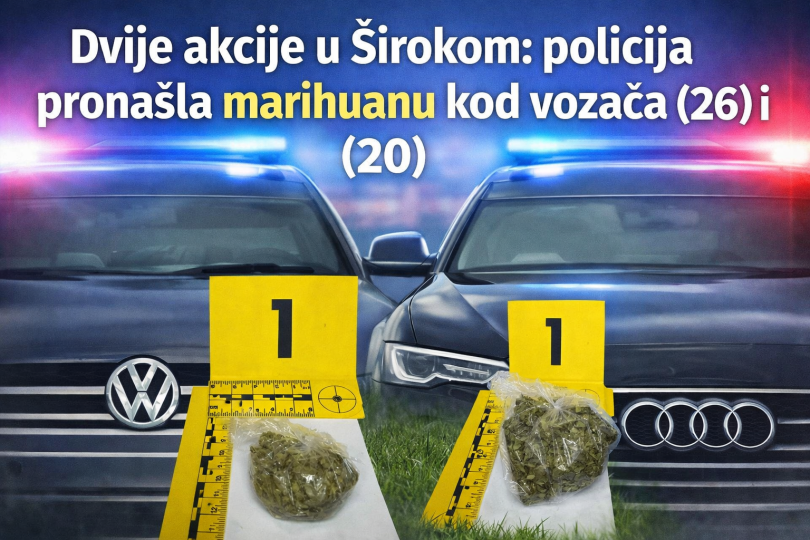 Policijska akcija sa zaplijenjenom marihuanom i službenim vozilima policije