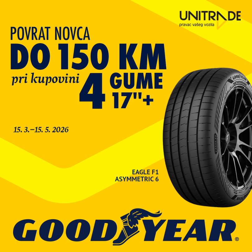 Goodyear Eagle F1 Asymmetric 6 crna letnja guma 17 inča na žutoj pozadini