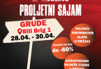 Promotional poster for AX-SOLING spring fair in Grude with discount offers up to 60% off
