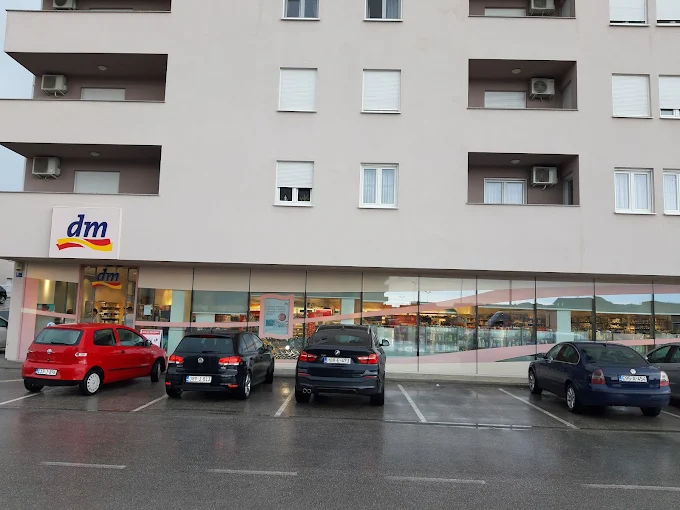 dm商店前停泊場景，多輛停放的汽車