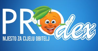 Logo PC Prodex sa narančastom maskom i zelenim listom