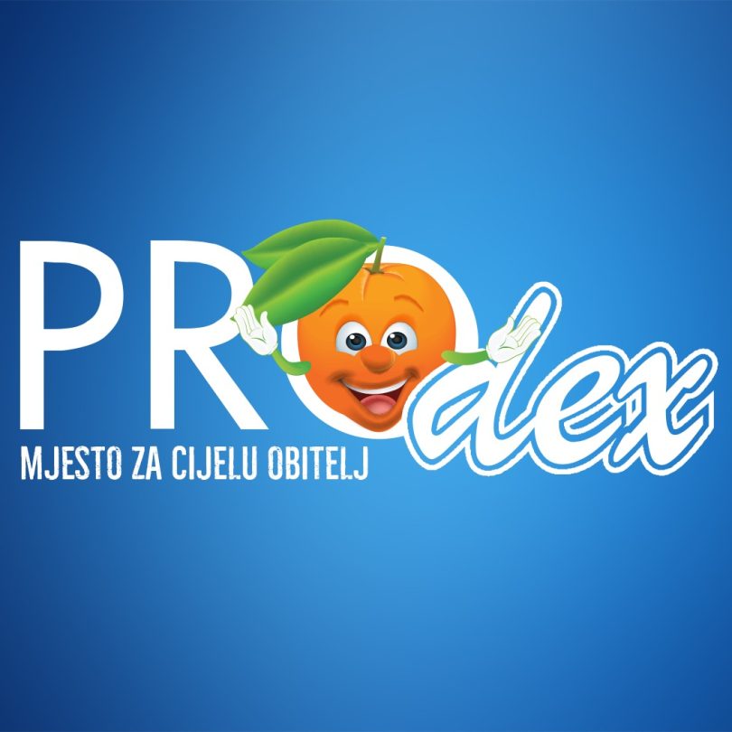 Logo PC Prodex sa narančastom maskom i zelenim listom