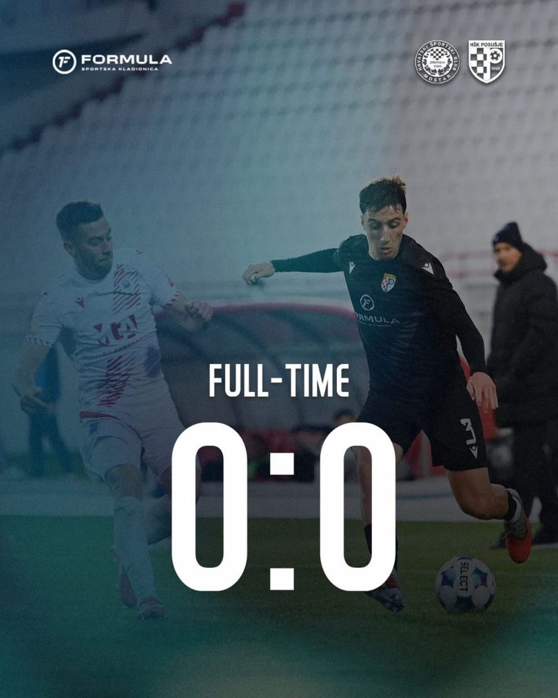 Fudbalska utakmica između HŠK Posušja i Zrinjskog sa rezultatom 0:0 na kraju meča
