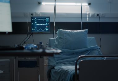empty hospital ward designed with medical equipment