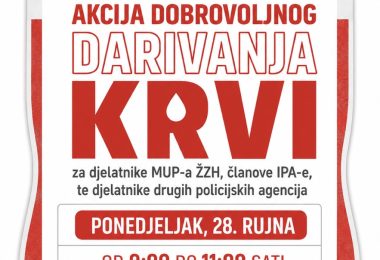 poziv na akciju dobrovoljnog darivanja krvi u orga
