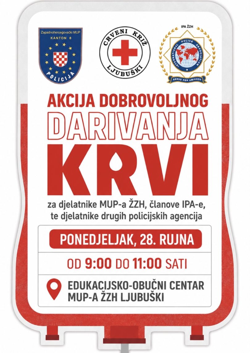 poziv na akciju dobrovoljnog darivanja krvi u orga